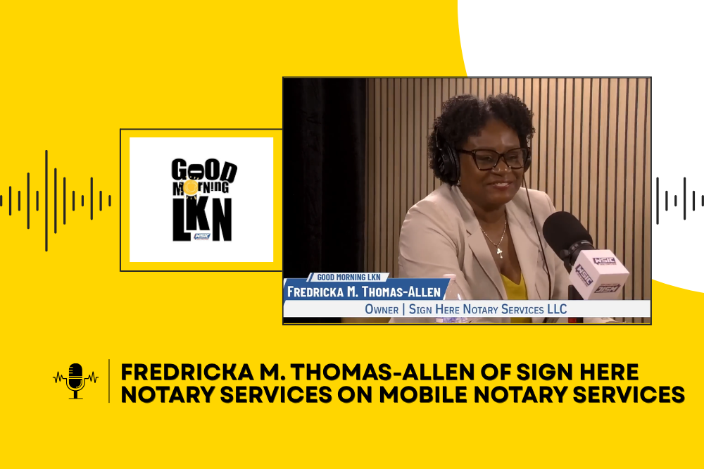 Fredricka M. Thomas-Allen of Sign Here Notary Services on Mobile Notary Services