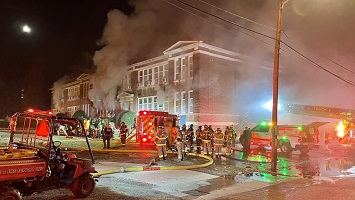 East Spencer Fire Destroys Former Rowan-Salisbury Schools Administration Building