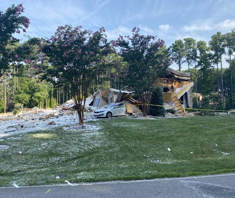 Massive Lakeside Home Collapsed Overnight In Mooresville.